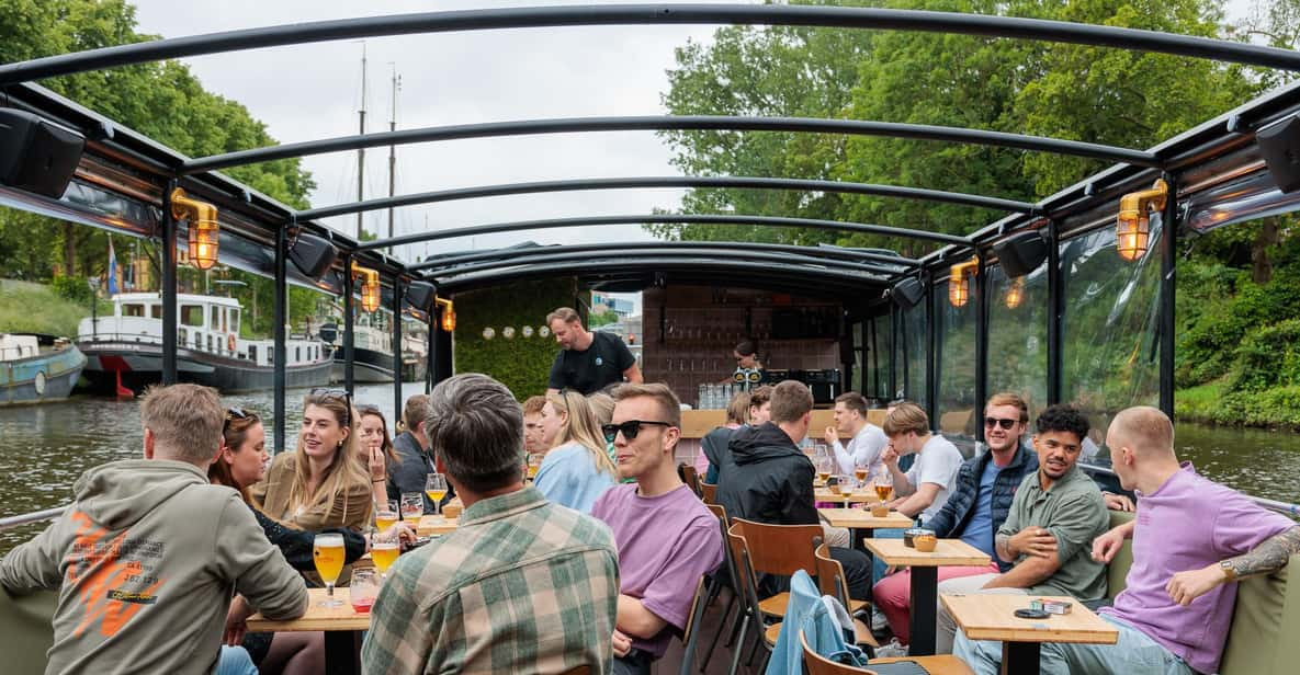 Groningen: Terrace Boat Experience with a Cozy Bar